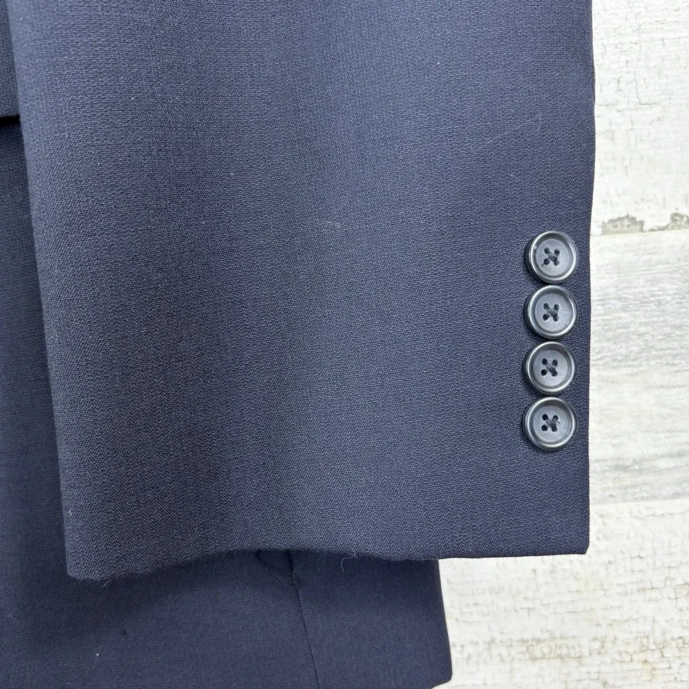 Pronto Uomo Navy Wool Blend Blazer Suit Jacket 44‎ Long Mens